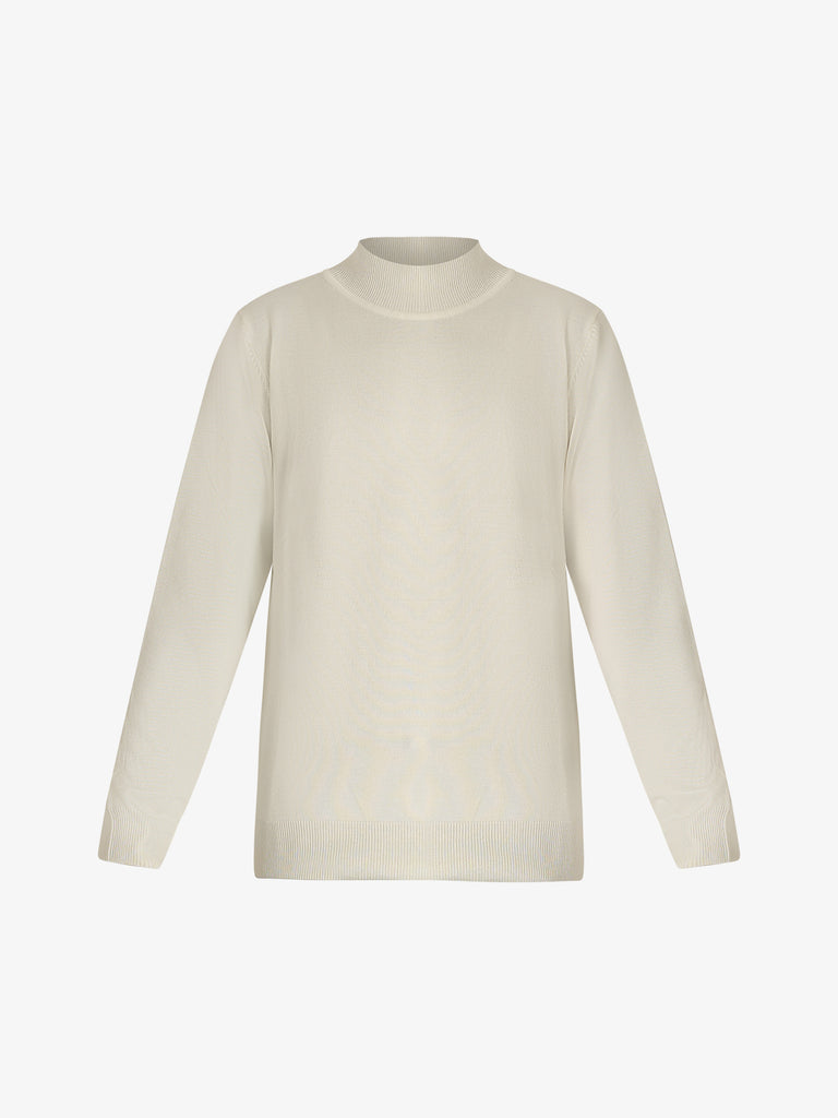 SSEINSE maglia a collo alto in viscosa uomo bianco