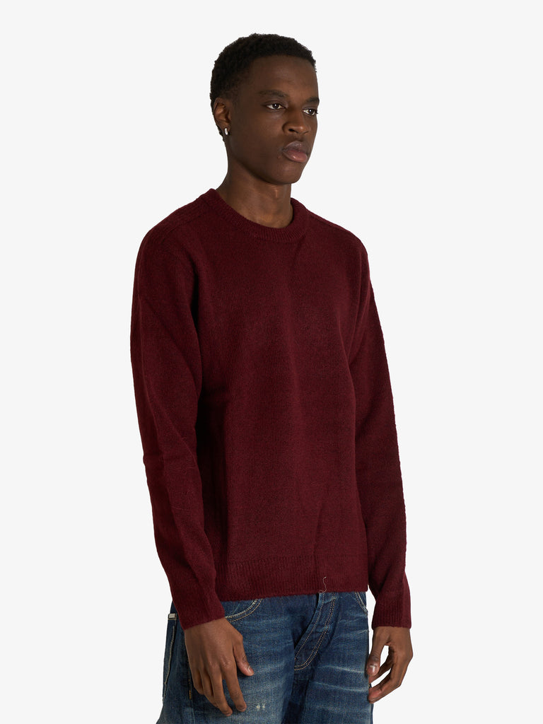 SSEINSE maglia con collo tondo uomo bordeaux