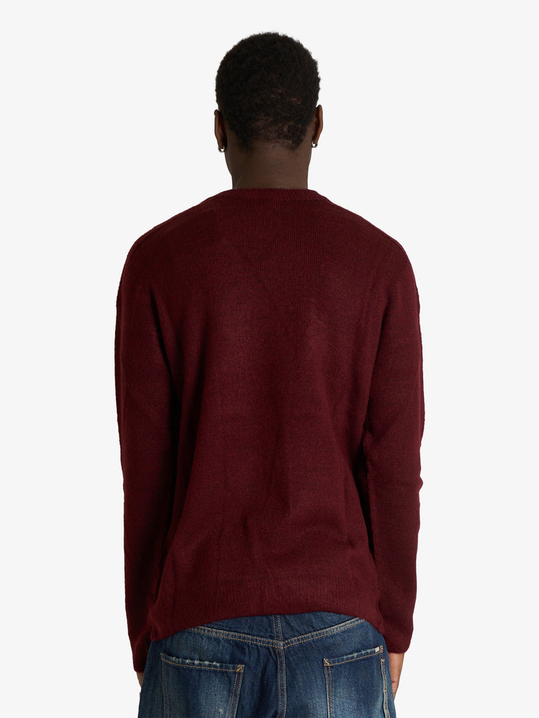 SSEINSE maglia con collo tondo uomo bordeaux