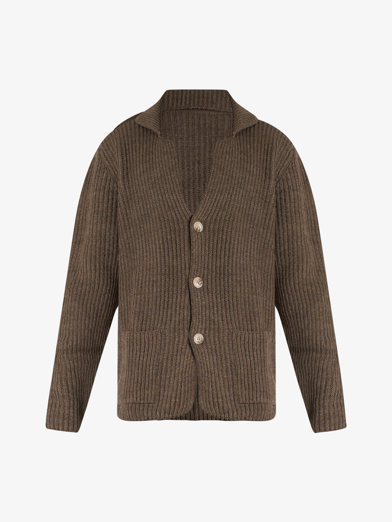 SSEINSE giacca con ampio scollo a v uomo beige