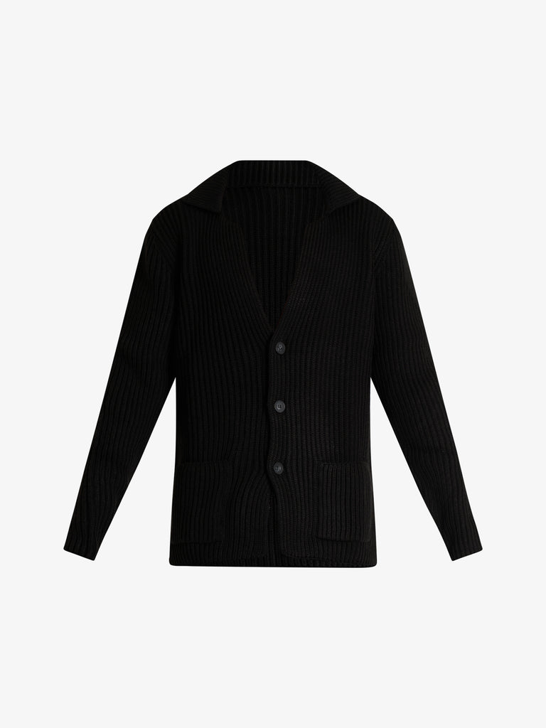 SSEINSE giacca con ampio scollo a v uomo nero