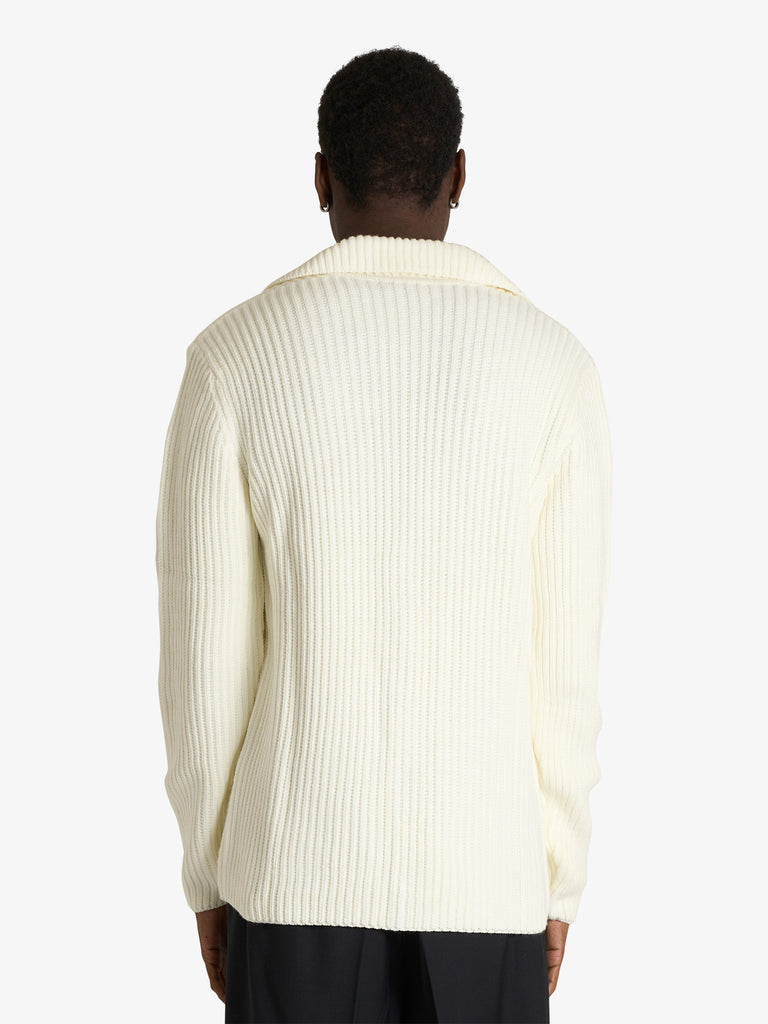 SSEINSE giacca con ampio scollo a v uomo bianco