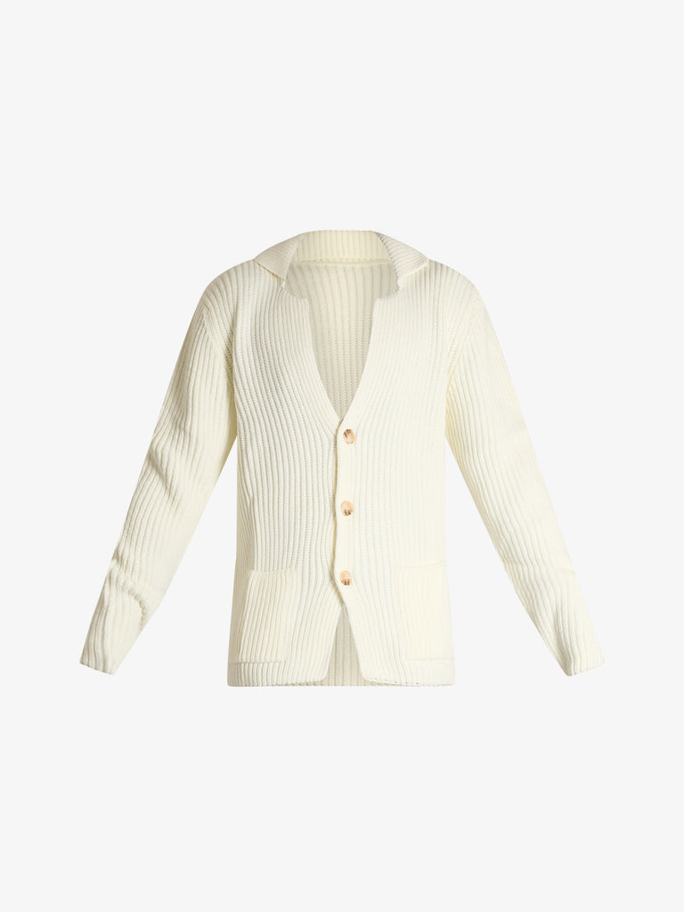 SSEINSE giacca con ampio scollo a v uomo bianco