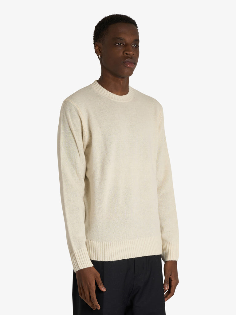 SSEINSE maglia con collo a costine uomo bianco lana