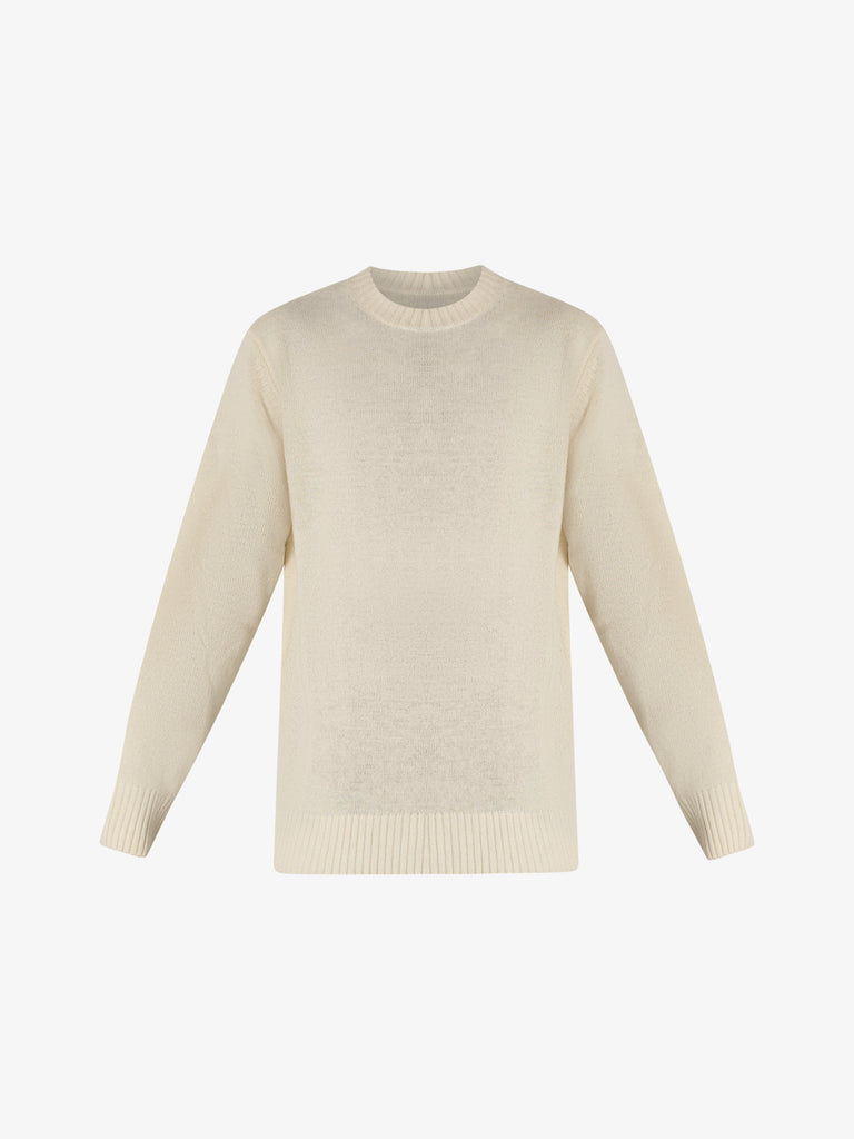 SSEINSE maglia con collo a costine uomo bianco lana