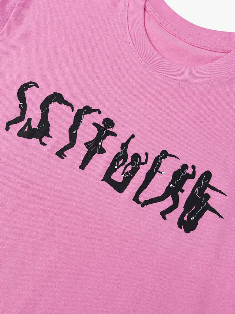SSSTUFFF t-shirt dancing logo unisex rosa cotone