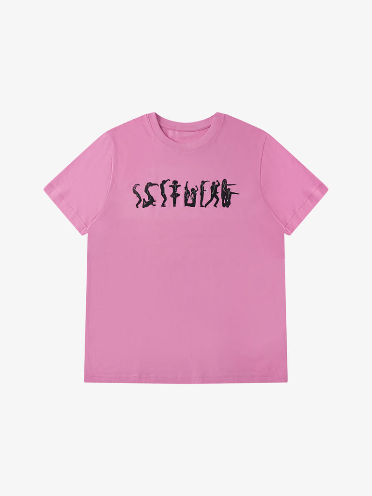 SSSTUFFF t-shirt dancing logo unisex rosa cotone