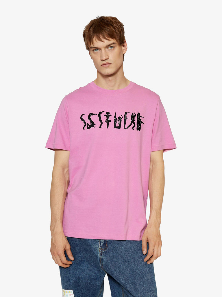 SSSTUFFF t-shirt dancing logo unisex rosa cotone
