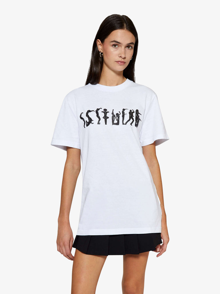 SSSTUFFF t-shirt dancing logo unisex bianco cotone