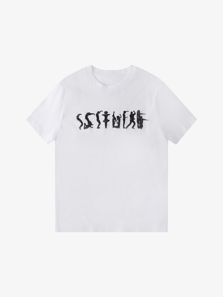 SSSTUFFF t-shirt dancing logo unisex bianco cotone