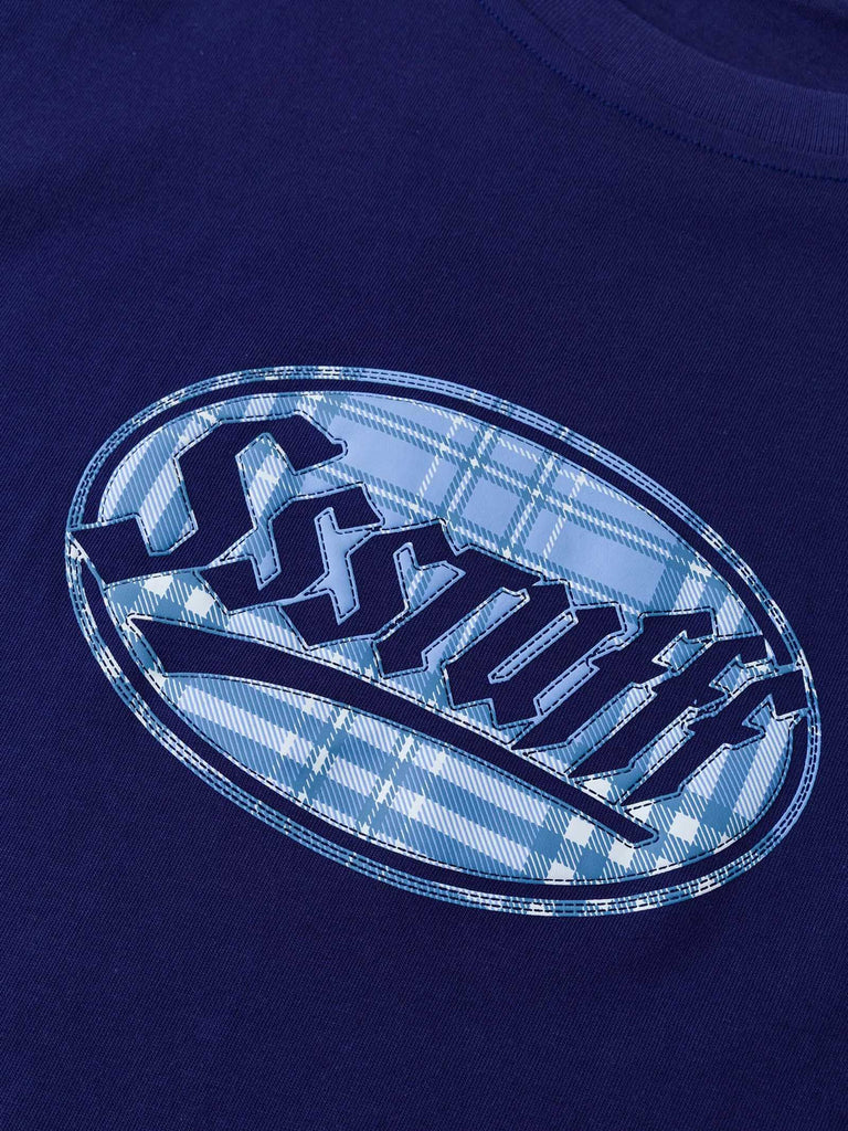 SSSTUFFF t-shirt a sbuffo con cuciture finte unisex blu cotone