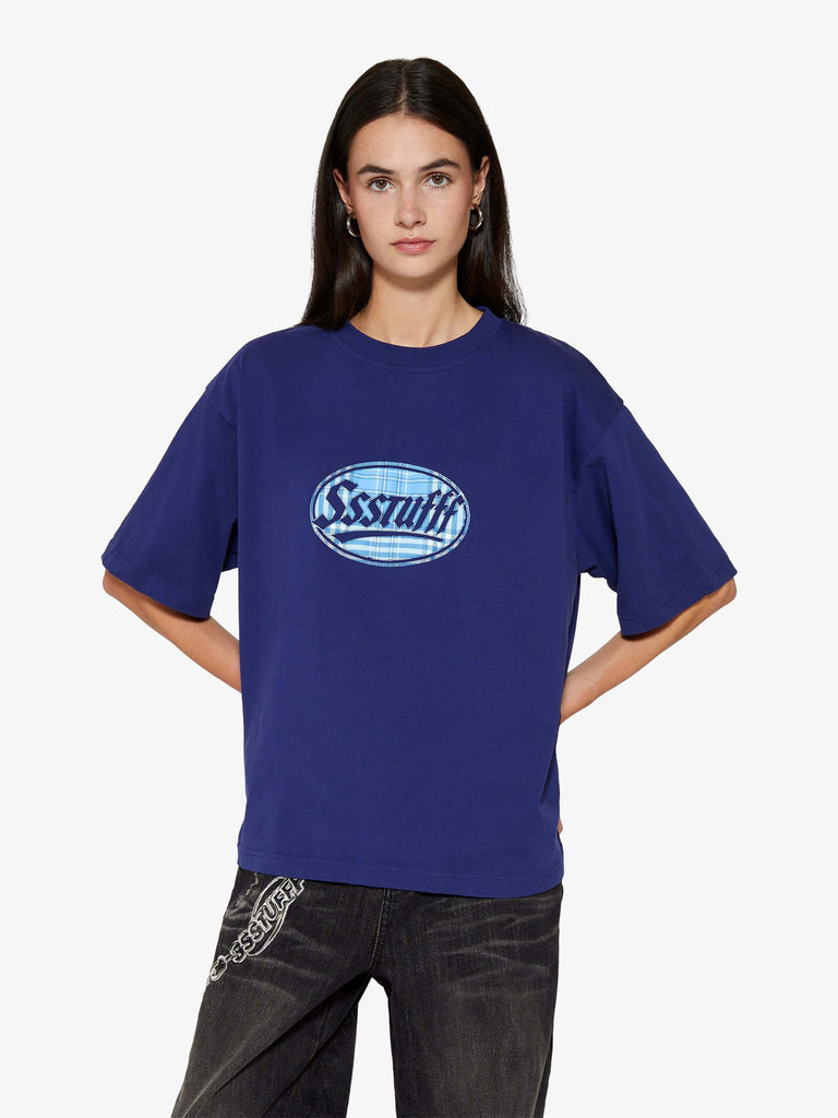 SSSTUFFF t-shirt a sbuffo con cuciture finte unisex blu cotone