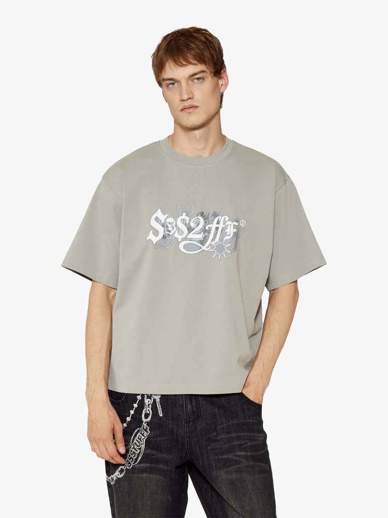 SSSTUFFF t-shirt sss2fff toro unisex grigio cotone