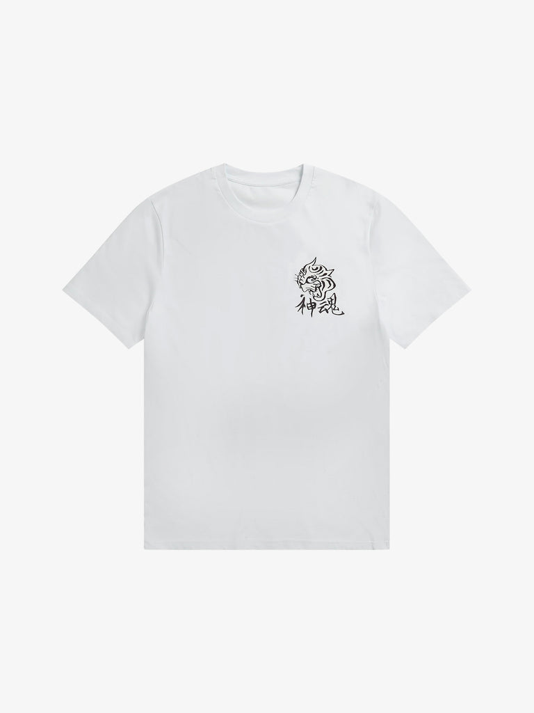 SSSTUFFF t-shirt tiger reattiva ai raggi uv unisex bianco cotone