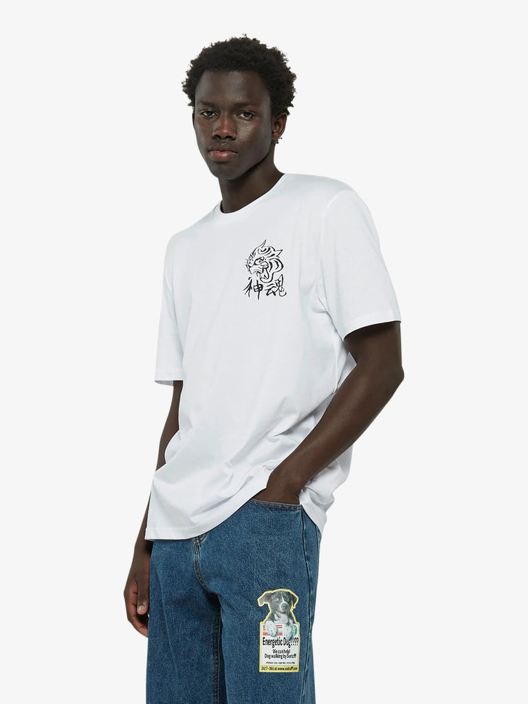 SSSTUFFF t-shirt tiger reattiva ai raggi uv unisex bianco cotone