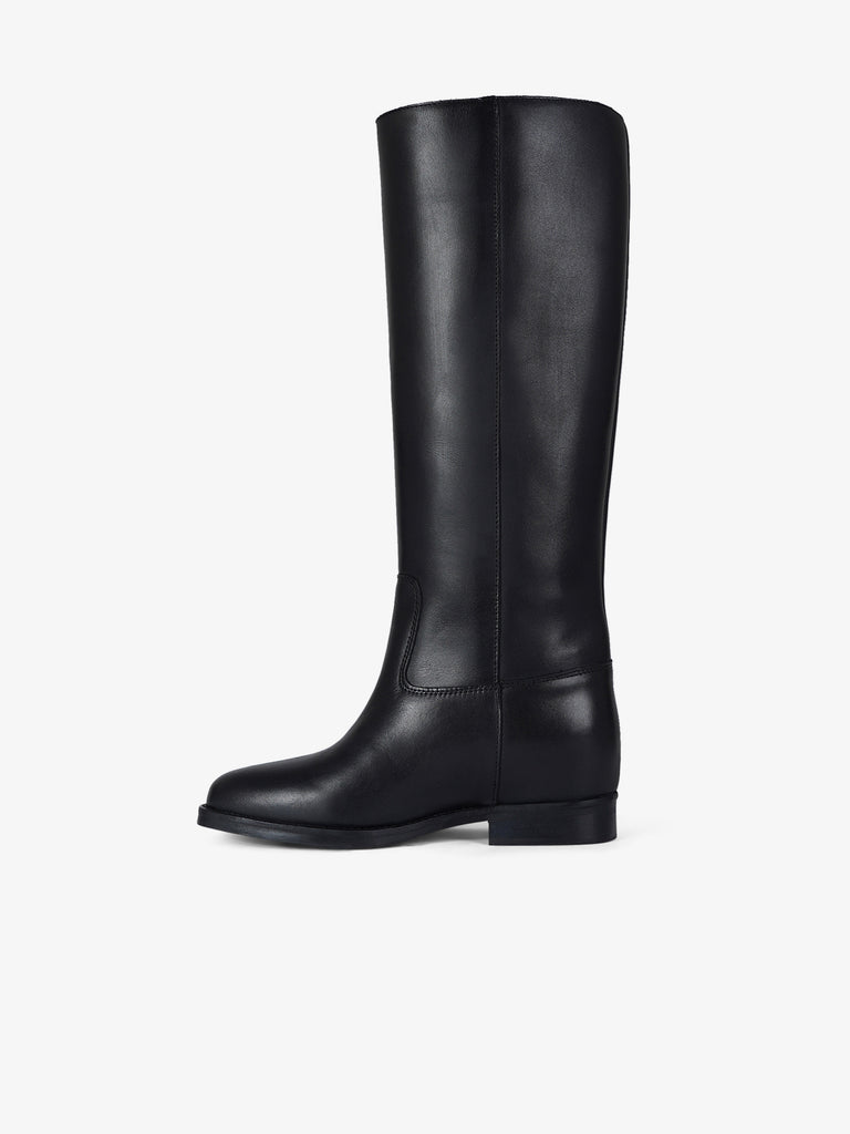 THE ICONA stivali donna a tubo m100 pelle nero