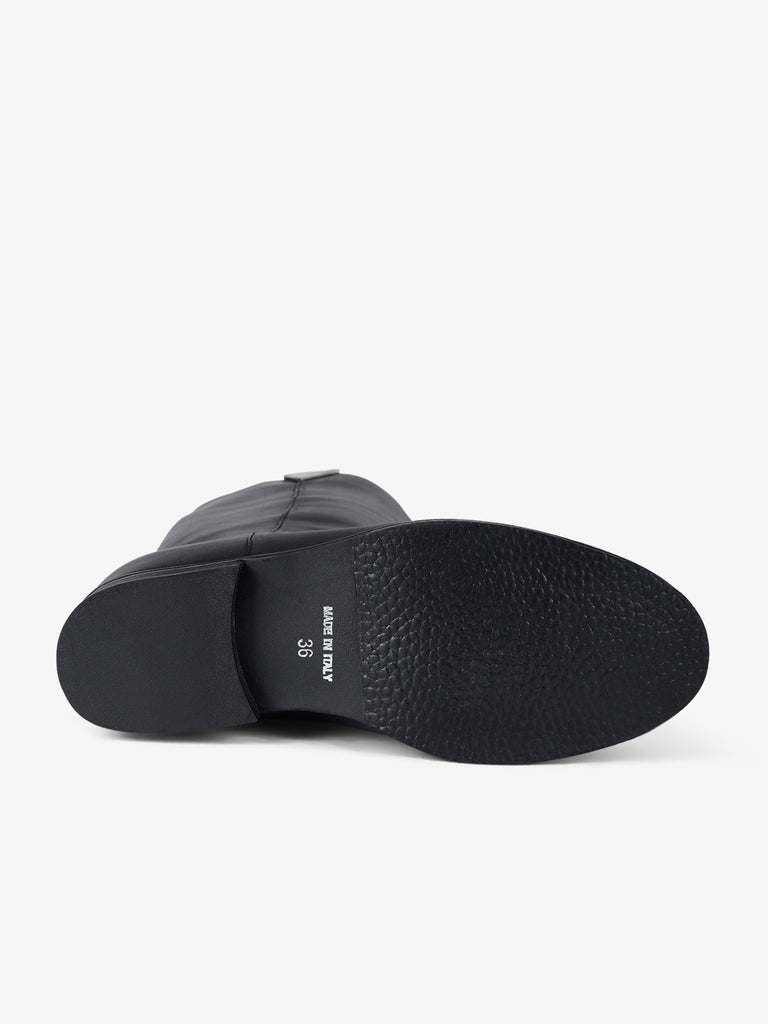 THE ICONA stivali donna a tubo m100 pelle nero