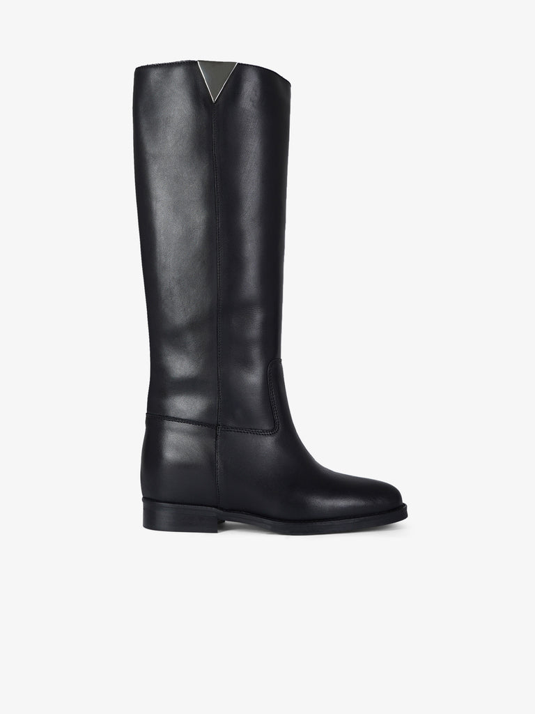THE ICONA stivali donna a tubo m100 pelle nero