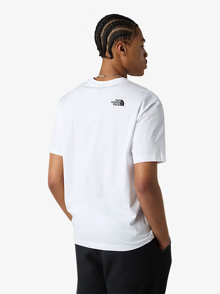 THE NORTH FACE t-shirt oversize simple dome uomo bianco cotone