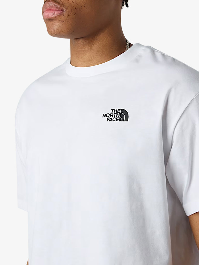 THE NORTH FACE t-shirt oversize simple dome uomo bianco cotone