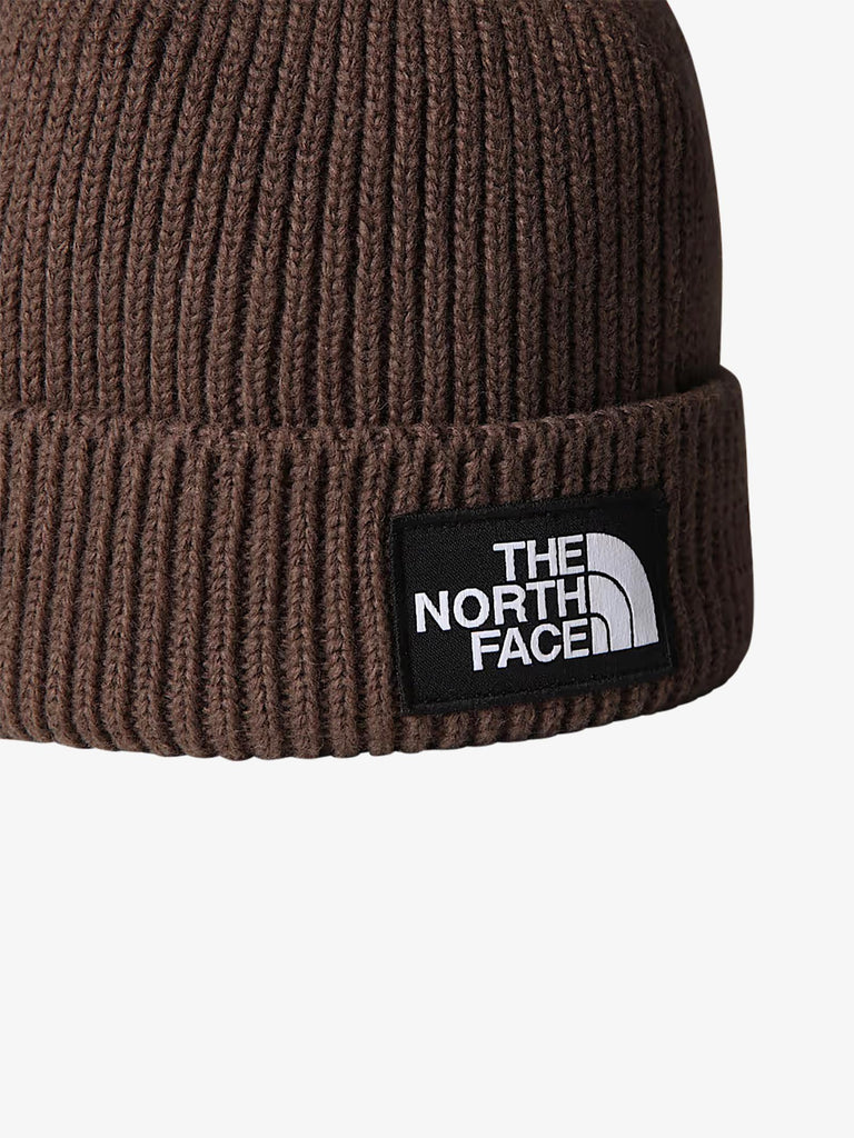 THE NORTH FACE cappello con risvolto e logo box tnf marrone