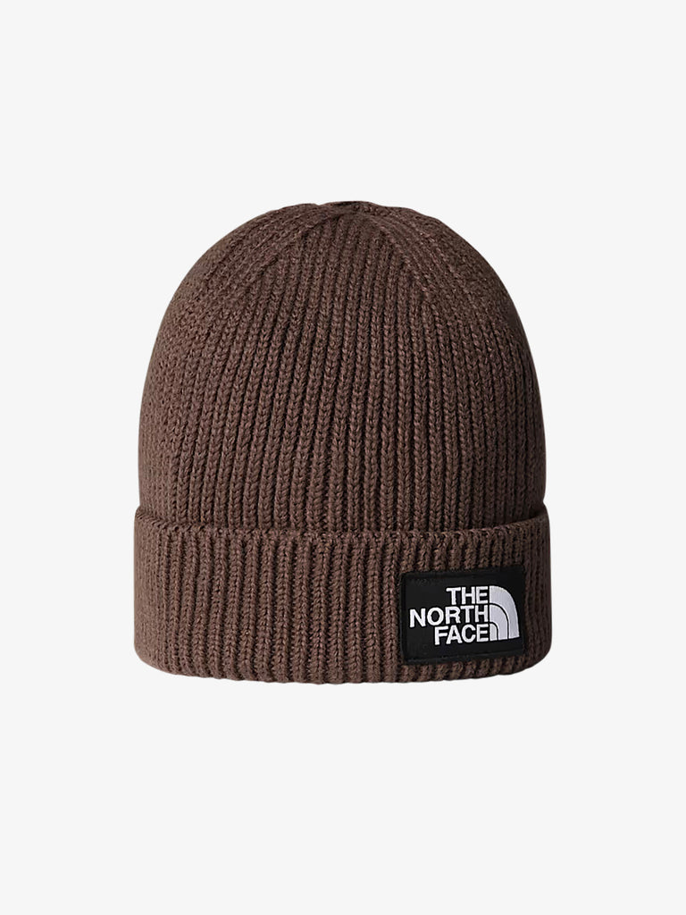 THE NORTH FACE cappello con risvolto e logo box tnf marrone