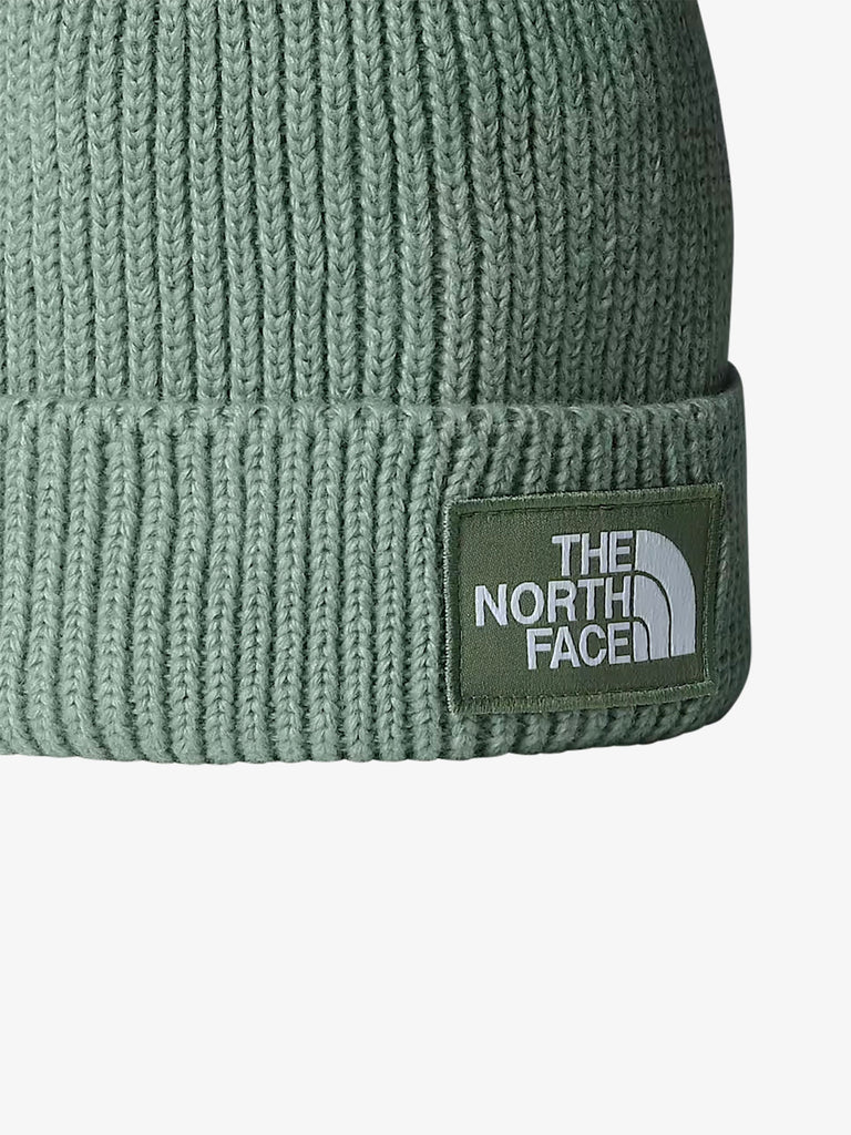 THE NORTH FACE cappello con risvolto e logo box tnf verde