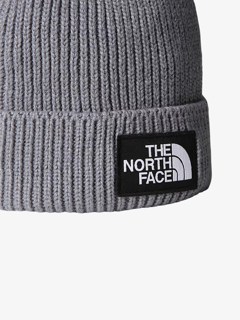 THE NORTH FACE cappello con risvolto e logo box tnf grigio
