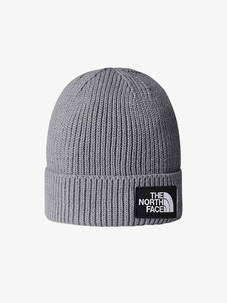 THE NORTH FACE cappello con risvolto e logo box tnf grigio