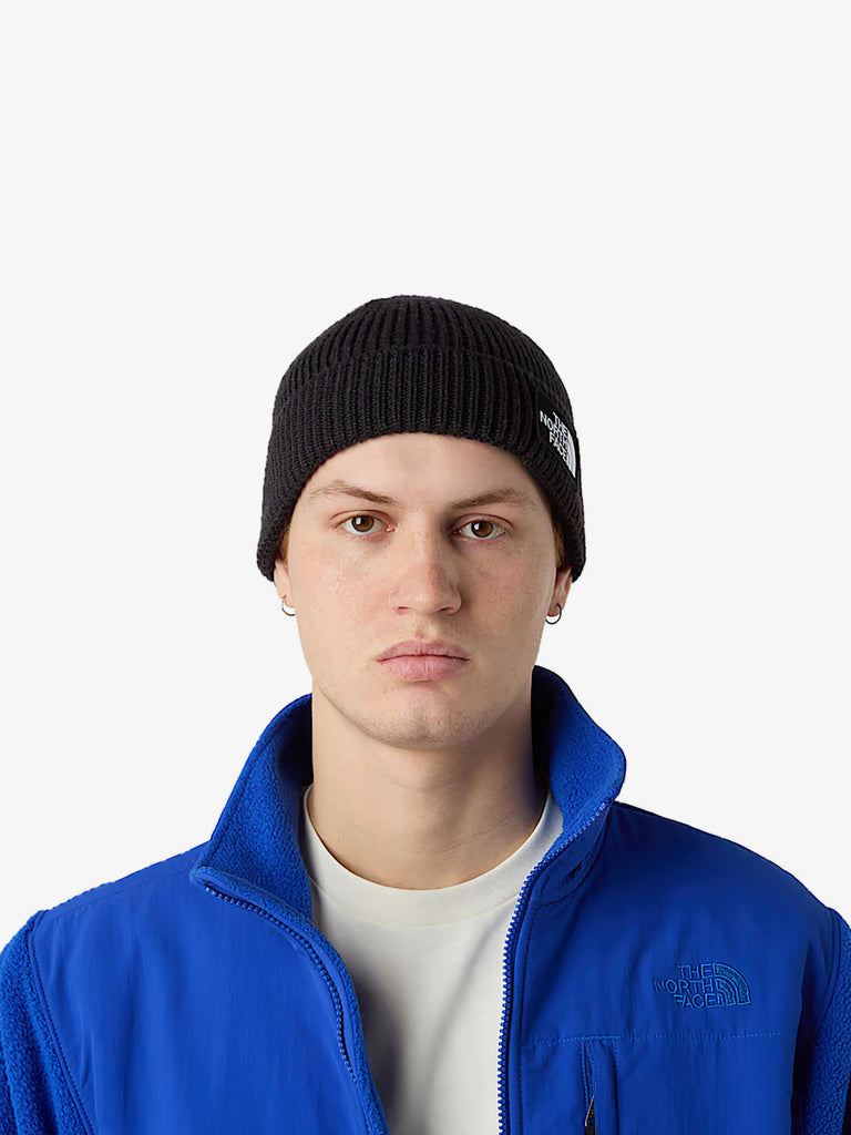 THE NORTH FACE cappello con risvolto e logo box tnf nero