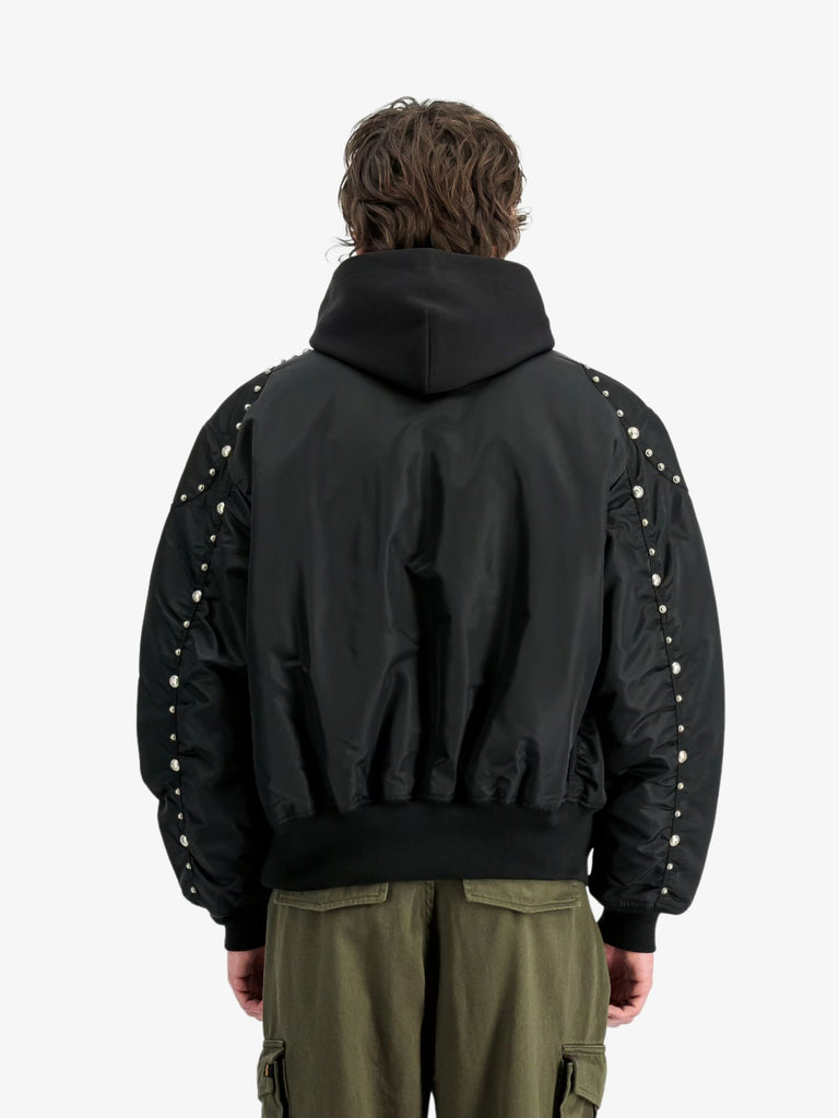THUG CLUB X ALPHA INDUSTRIES bomber alpha x thug club cwu-45p all over rivet uomo nero