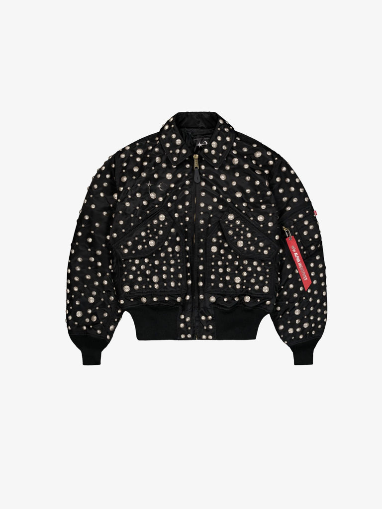 THUG CLUB X ALPHA INDUSTRIES bomber alpha x thug club cwu-45p rivet uomo nero