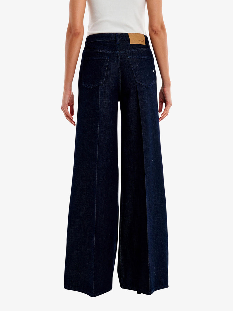 VICOLO jeans sidney palazzo donna denim cotone