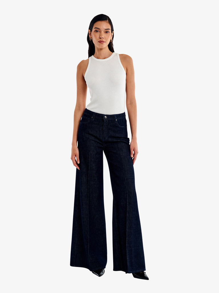 VICOLO jeans sidney palazzo donna denim cotone