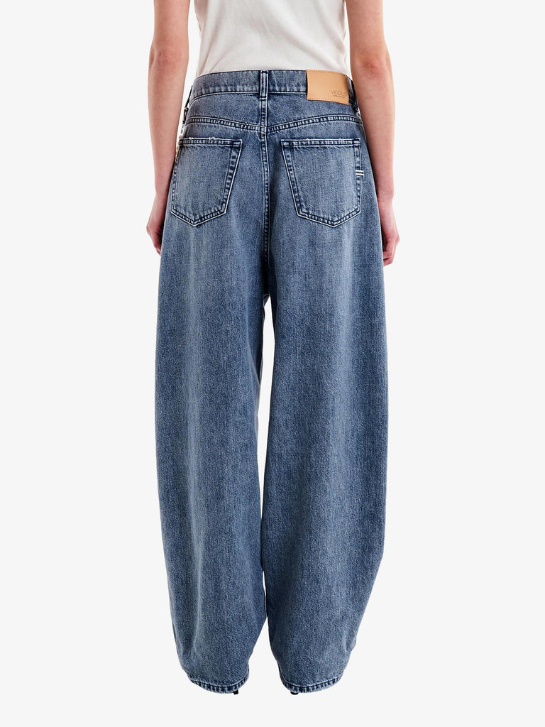 VICOLO jeans laila con catena donna grigio cotone