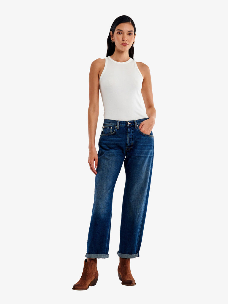 VICOLO jeans emy straight fit donna blu cotone