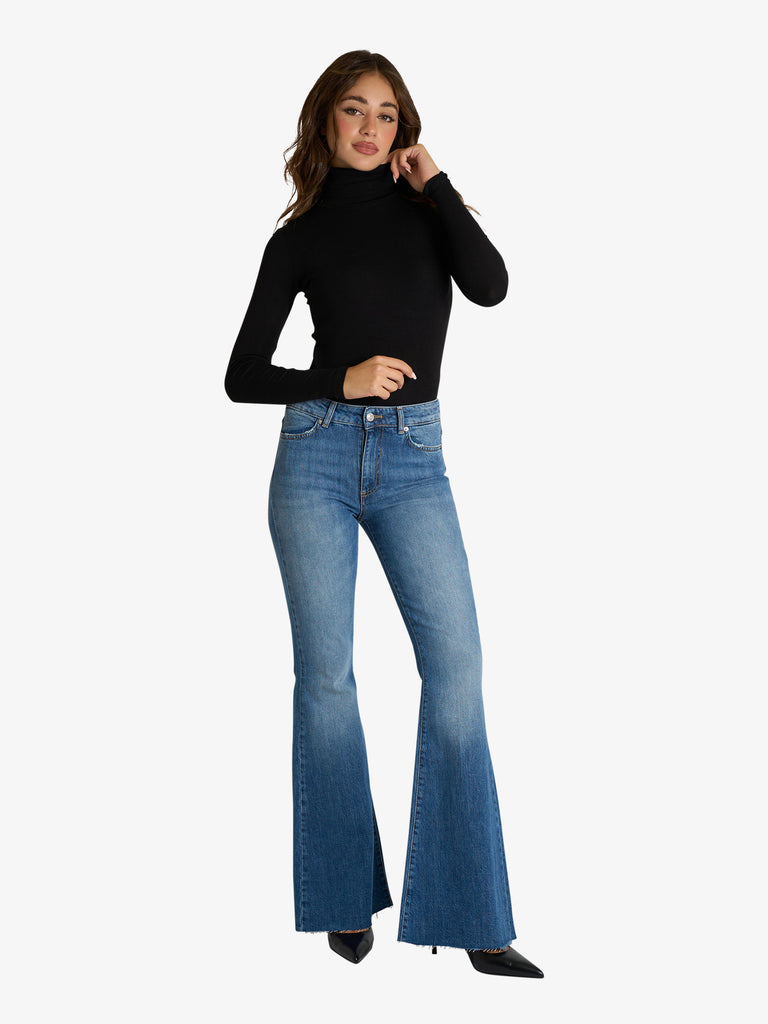 VICOLO jeans gisele flare donna denim cotone