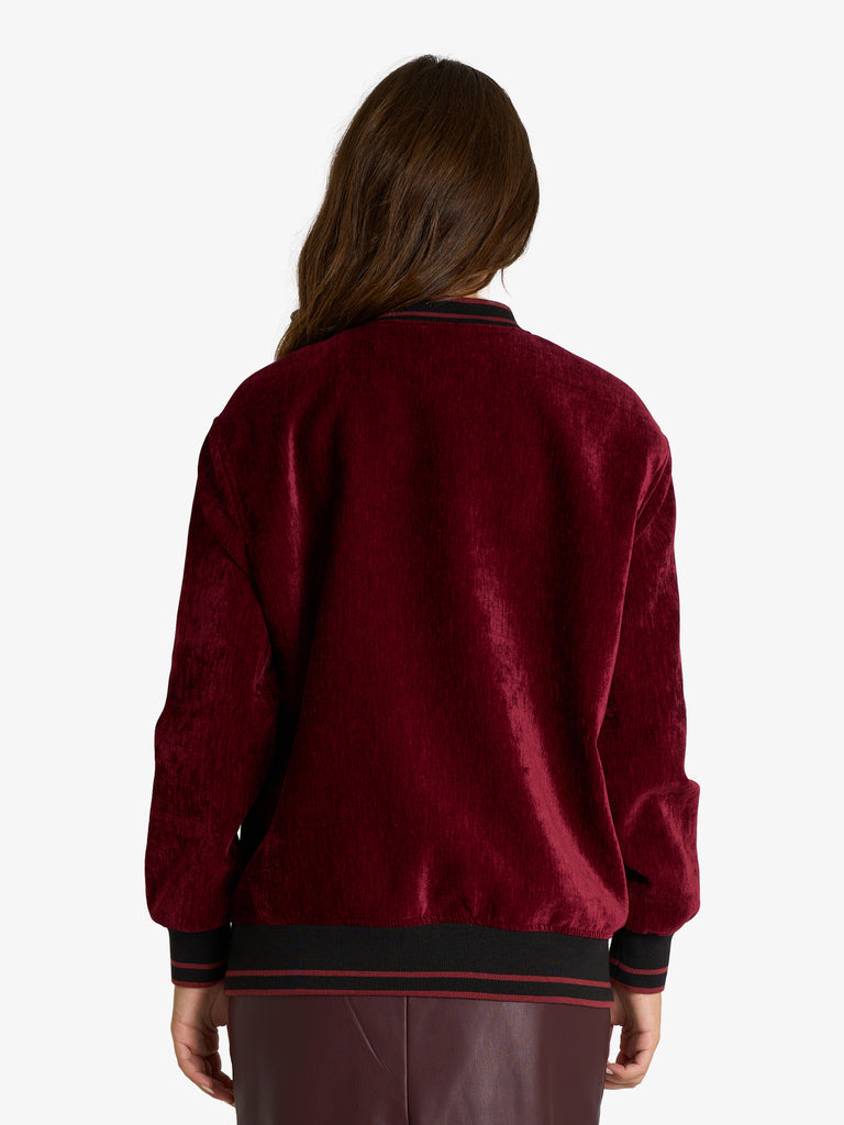 VICOLO blazer varsity con applicazioni donna bordeaux