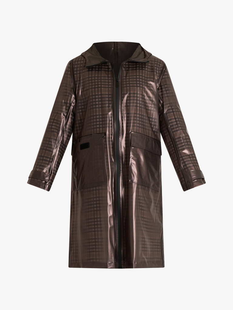 VICOLO cappotto a quadri con impermeabile donna grigio