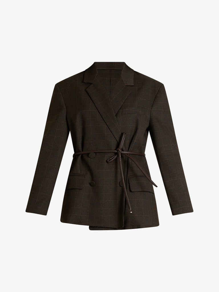 VICOLO blazer fondo taglio vivo donna marrone