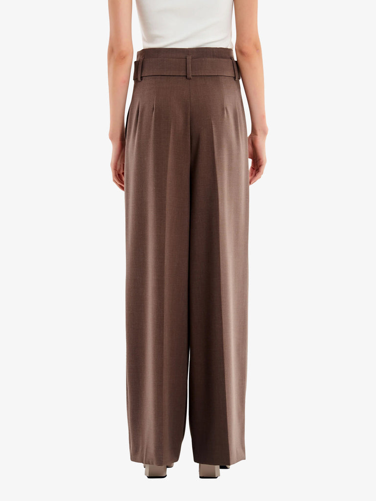 VICOLO pantalone in satin donna marrone