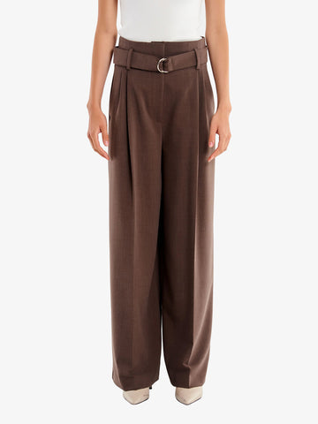 VICOLO pantalone in satin donna marrone