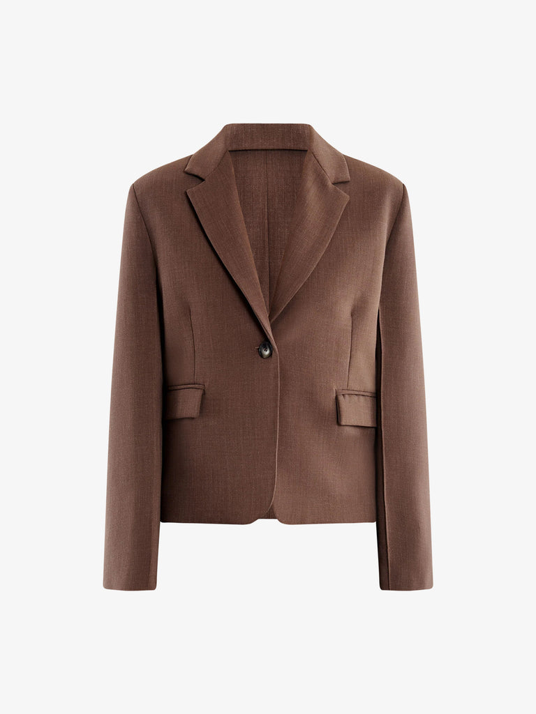 VICOLO blazer oversize corpped donna marrone