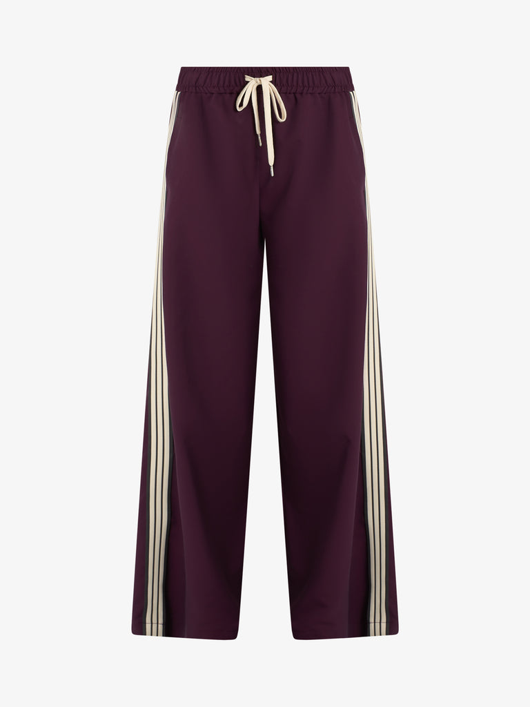 VICOLO pantalone con bande laterali donna bordeaux