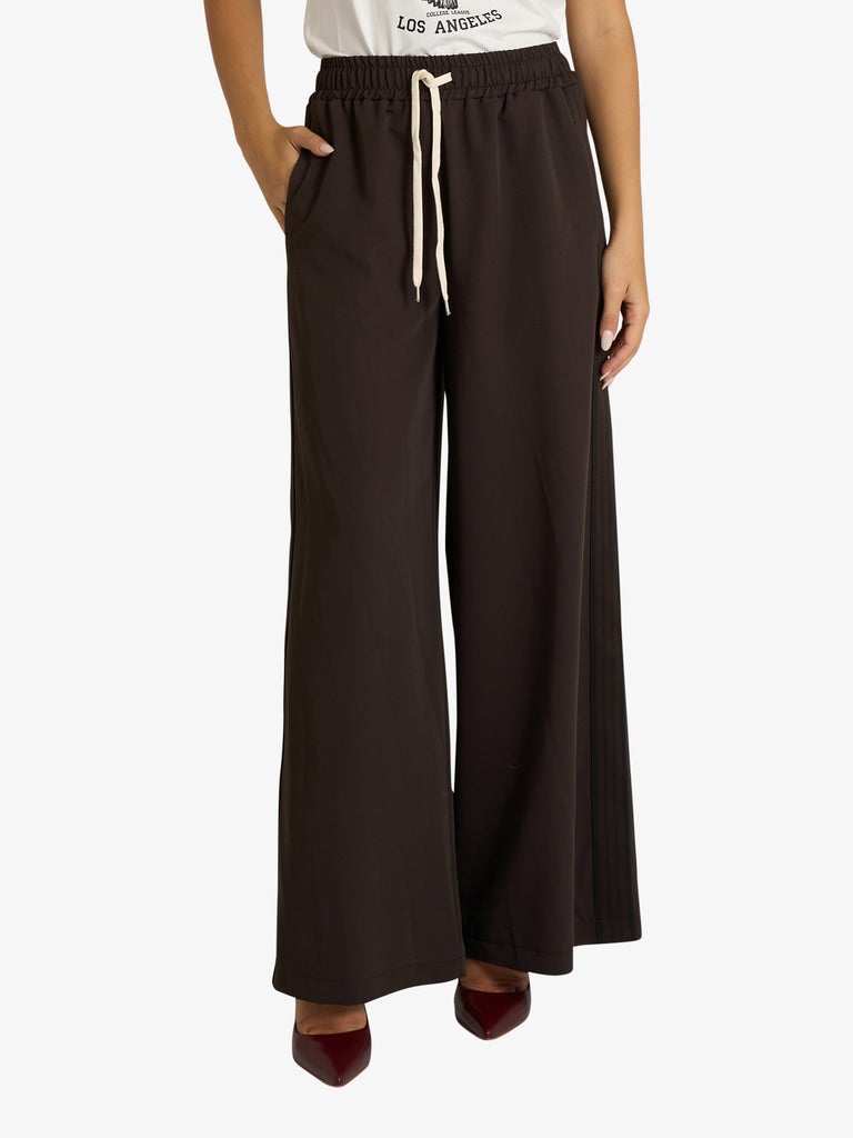 VICOLO pantalone con bande laterali donna marrone