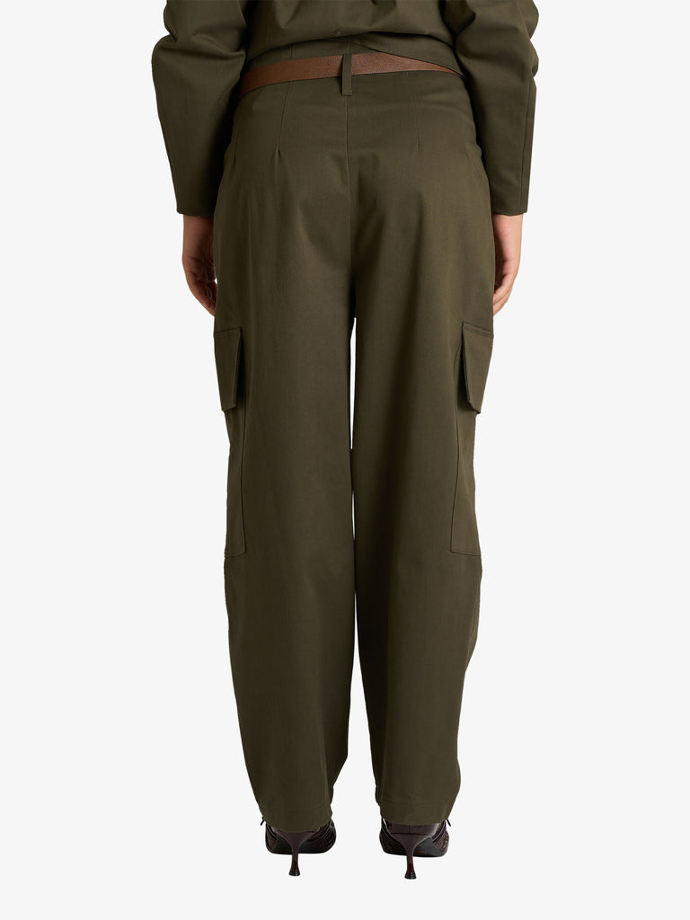 VICOLO pantalone cargo con tasconi donna verde