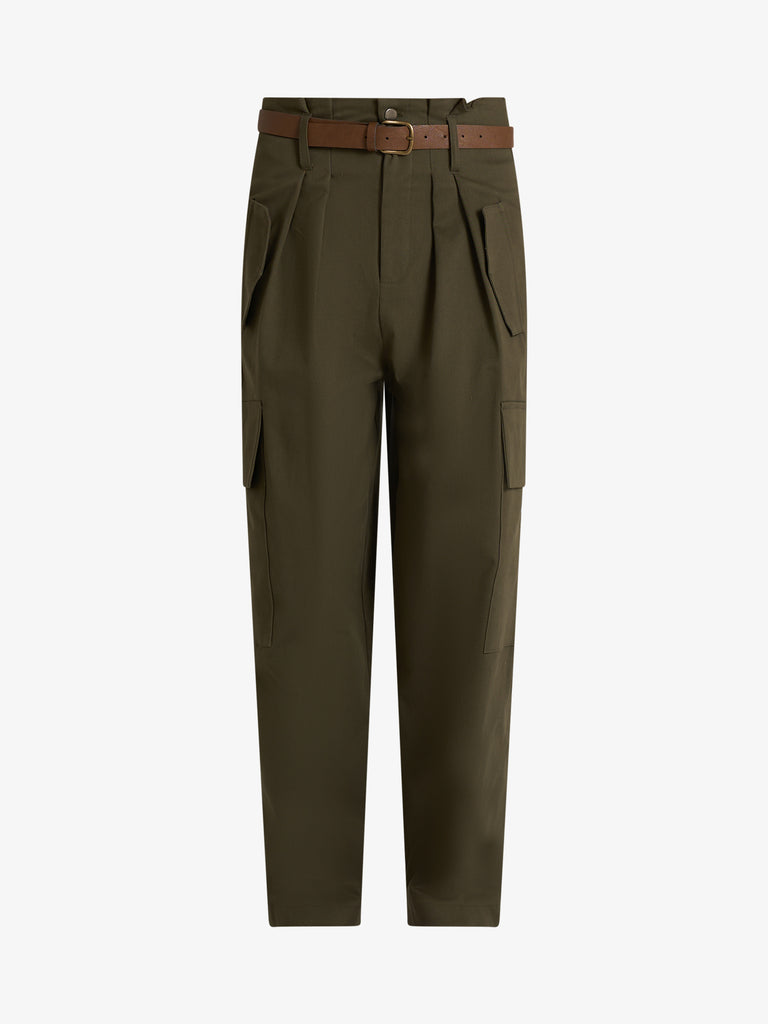 VICOLO pantalone cargo con tasconi donna verde