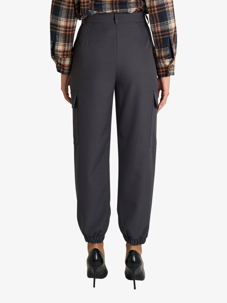 VICOLO pantalone cargo con tasconi donna grigio