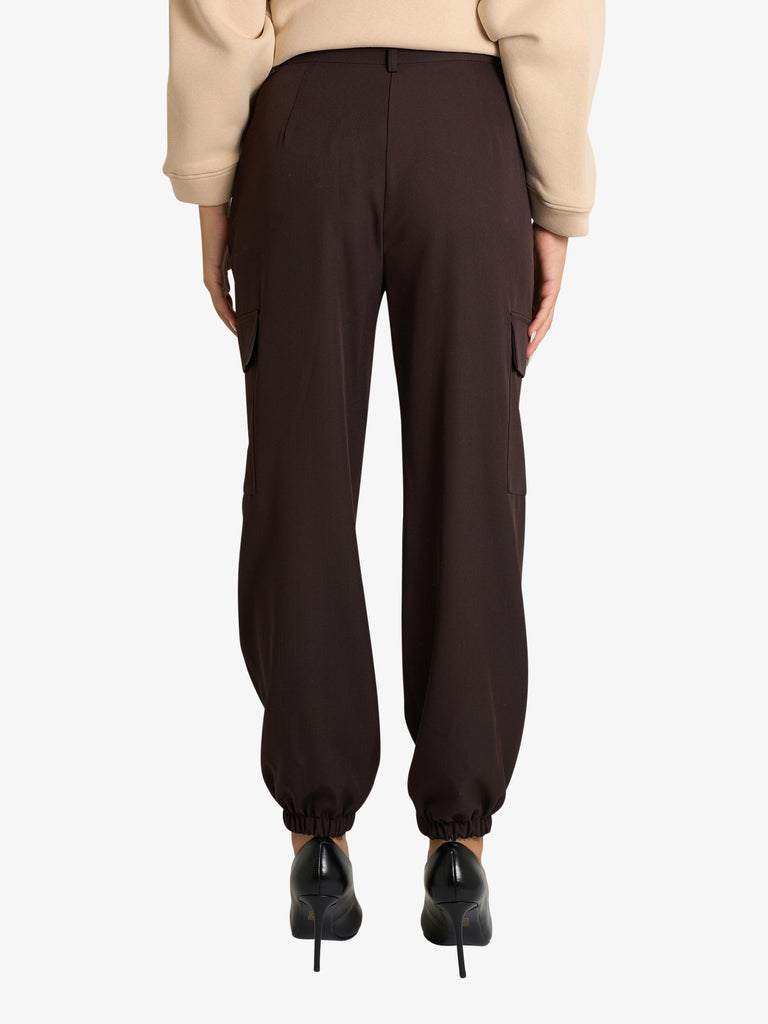 VICOLO pantalone cargo con tasconi donna marrone