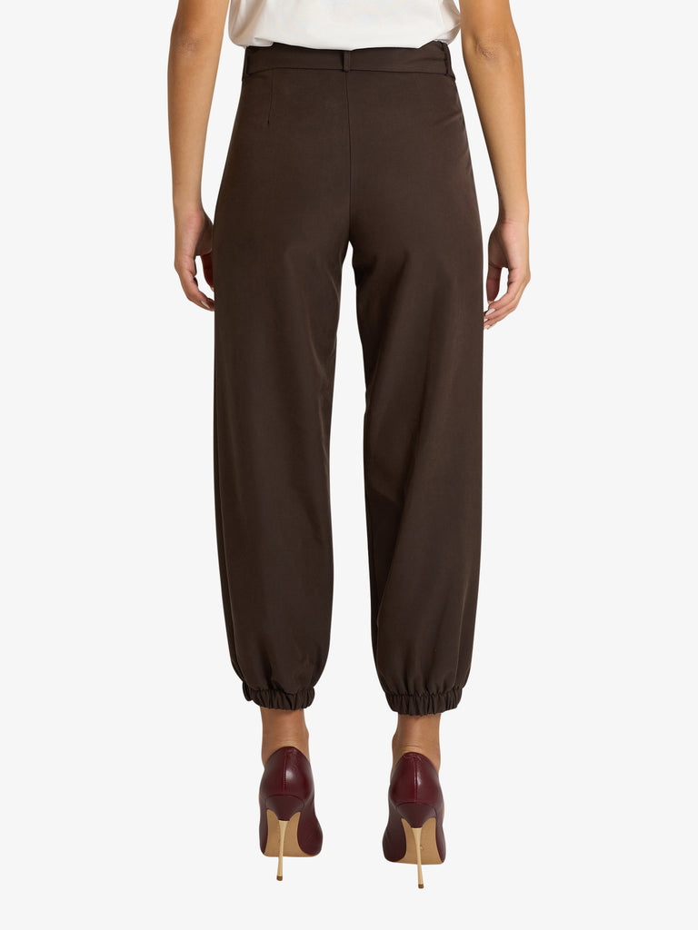 VICOLO pantalone con tasche a filo donna marrone viscosa